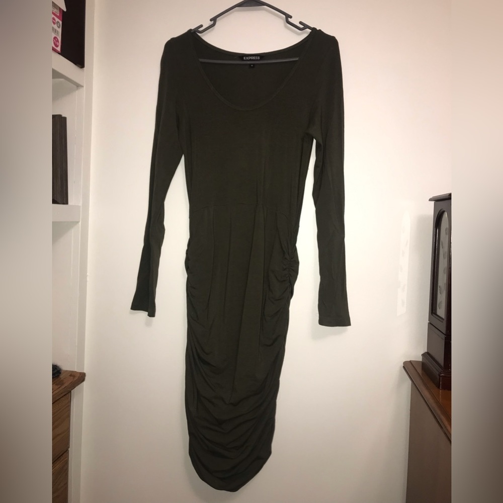 Medium Body con dress, Jungle green, long sleeve